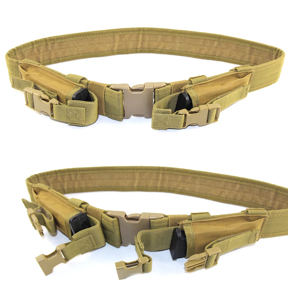 

Tactical Belt for Men Army Military Combat Belt with Mag Pouches Outdoor Hunting Canvas Waistband Quick Release Waist Belt