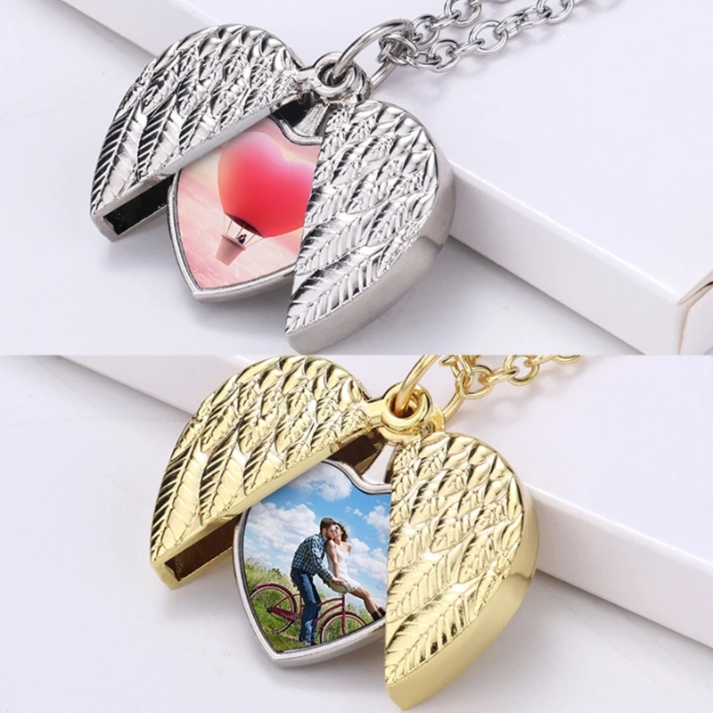 Necklaces for Women Valentine's Day Necklace Fashion Necklace Heart Shape Love Sublimation Necklace Heat Transfer Heart Hollow Necklace Flat Chain