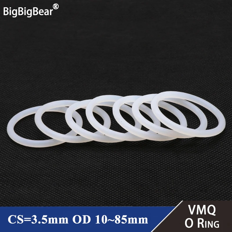 10pcs Vmq O Ring Seal Gasket Thickness Cs 5mm Od 15 ~ 150mm Silicone
