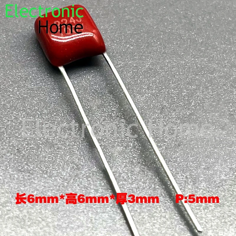 50PCS/LOT CBB film capacitor 1uf 0.68uf 0.47uf 0.33uf 0.22uf 0.1uf 63v 100v with a pin distance of 5mm 100v105j 100v104j 63v474j