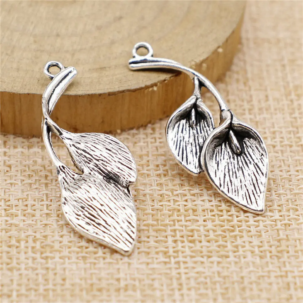 

Accesories Calla Lily Charms Supplies For Jewelry 40x14mm 10pcs