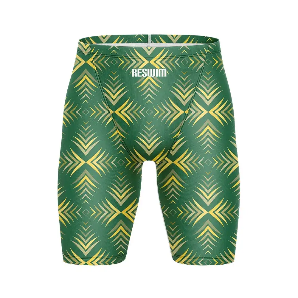 Men's Swim Jammer Swimsuit Athletic Training Shorts Summer Print Tights Swimwear Swimming Trunks Beach Surfing Diving Pants