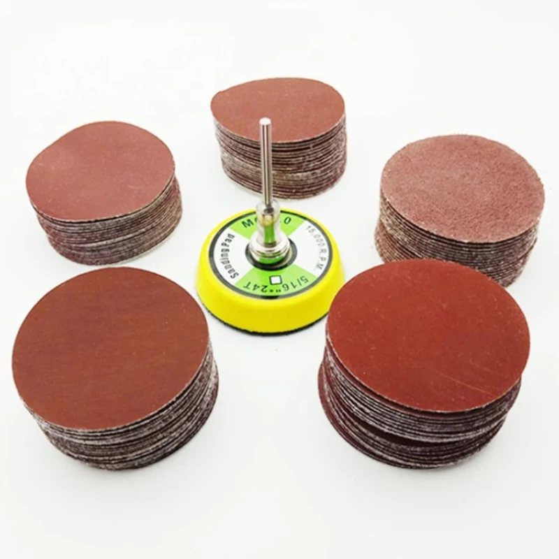 Sanding Discs Pad Kit 2 Inch 50mm Sandpaper 1/4 Inch Shank Sponge Cushions for Drill Grinder Precision Tools 200 Pack