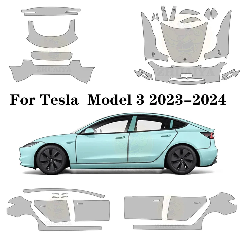 

Cover Pre Cut PPF Paint Protection Film Kit TPU For Tesla Model 3 2023 2024 car accessories