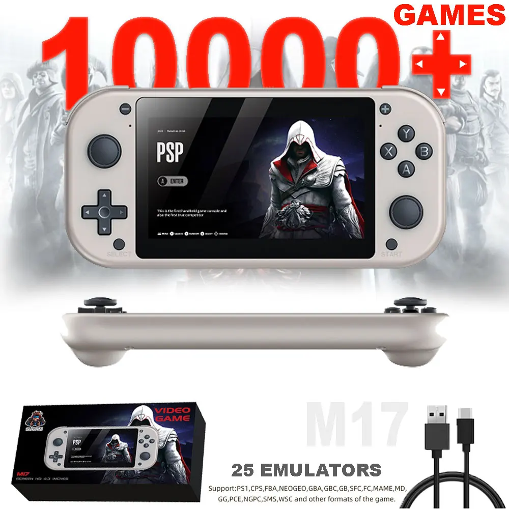 

Ретро портативная игровая консоль M17, видеоплеер для PSP/GBA, игровые консоли с 10000 играми, эмулятор Emuelec, игровая консоль