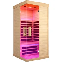 Sauna Room Indoor Far Infrared Saunas Home Canadian Hemlock 1420W Low-EMF Dry Saunas Single Person Spa with Oxygen Bar 1