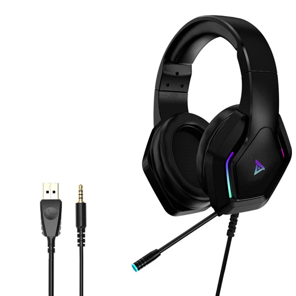3.5mm Wired Gaming Headset Bendable Mic 