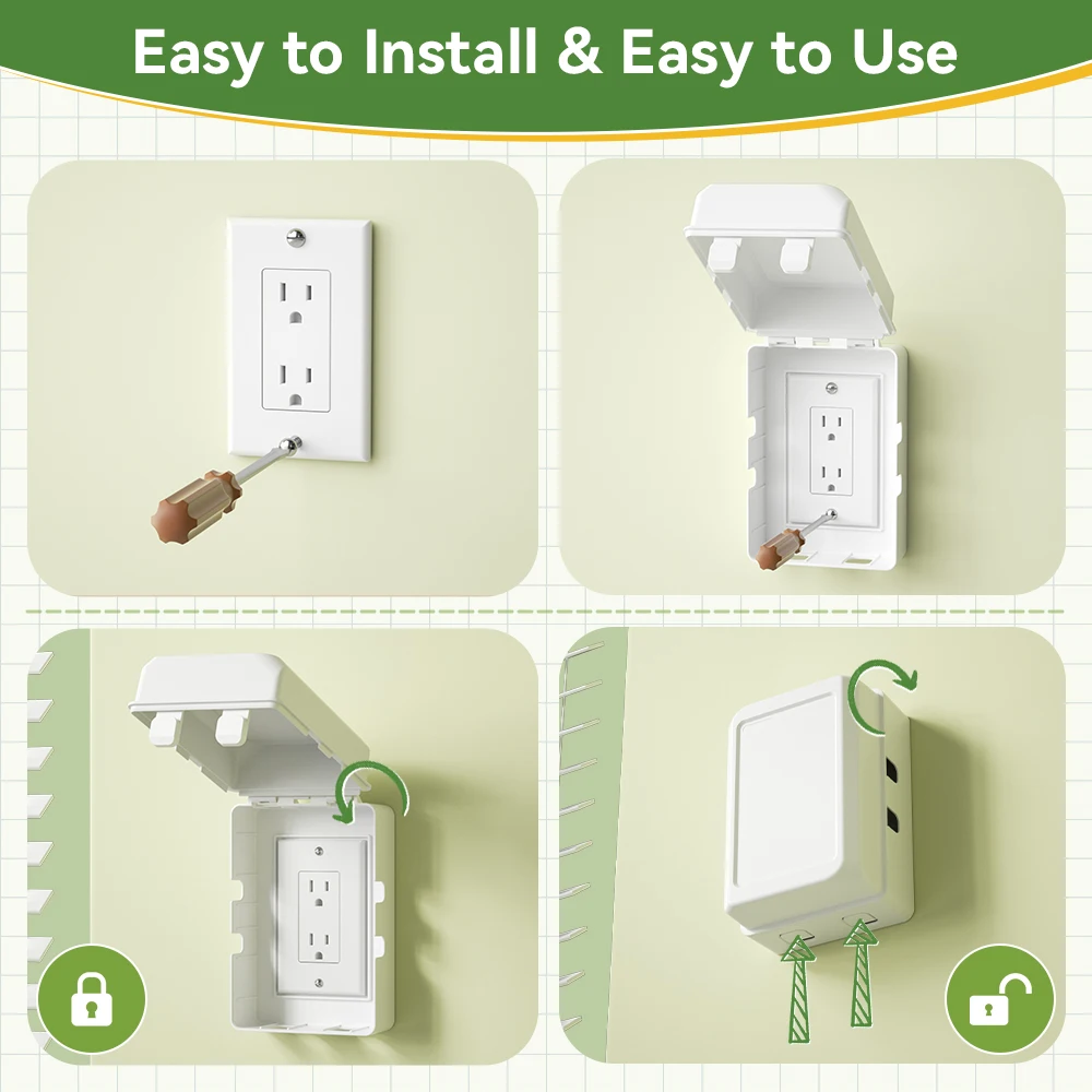 Baby Proof Electrical Outlet Box Electrical Outlet Cover Baby Proof Box Plug Cover 1Pcs for Safety