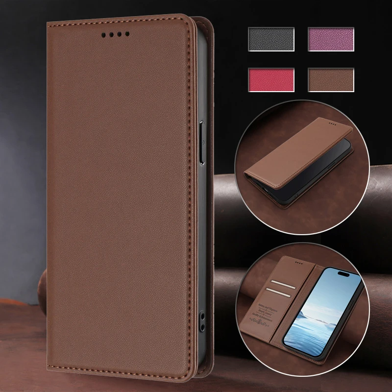 Anti-Theft Luxury Leather Wallet Flip Phone Case