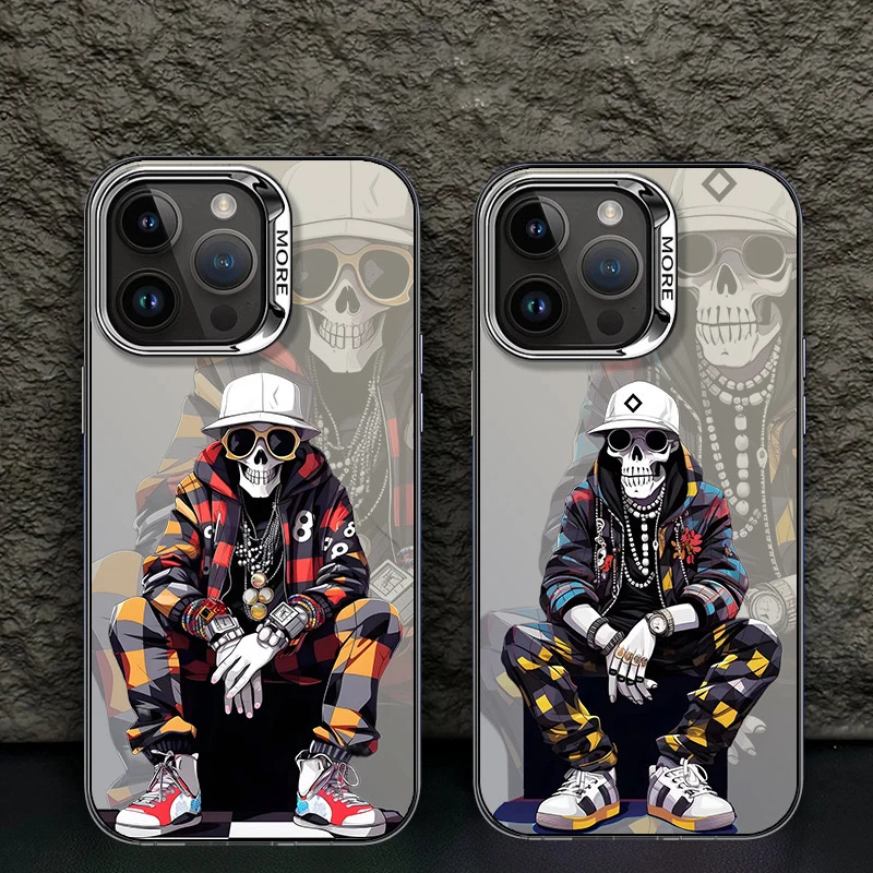 IPhone 15 Pro Max Case, Cool Cartoon Fashion, Skull Graffiti, Color Laser Printing Phone Case, Apple iPhone 14 Pro Max 13 12