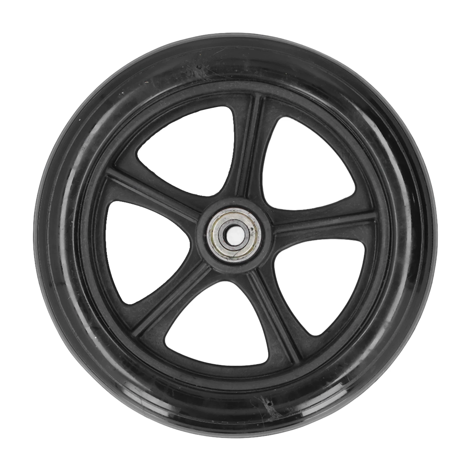 Roue Solide PU 6 Pouces 5 Trous Pour Fauteuil Roulant/déambulateur - NEUVE Avec Roulement 608ZZ