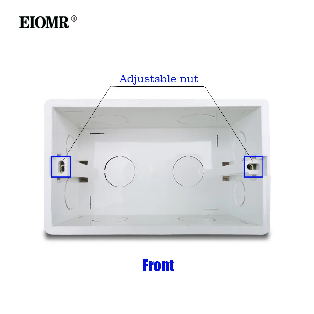 switch box wall socket box electric distribution box EIOMR 146 Type Mounting Back Box Adjustable Internal Cassette Junction Box for 146mm*86mm Wall Switch and Standard Socket