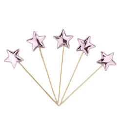 Elegant Crown Star Cake Toppers - Set of 5, Gold & Silver for Celebrations and Weddings (3)