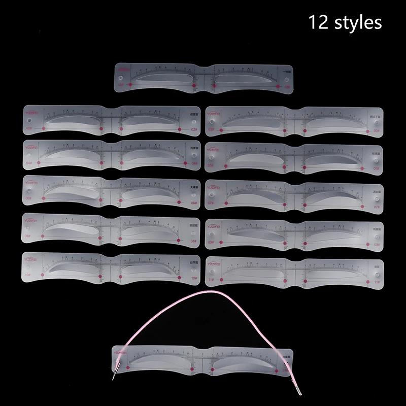 12Pcs/Set Grooming Eyebrow Stencil Kit Makeup Tools DIY Beauty Eyebrow Template Stencil For Women Beauty Tools Accessories makeup tools eyebrow stencil tool eyeliner stencil tool eye makeup tools