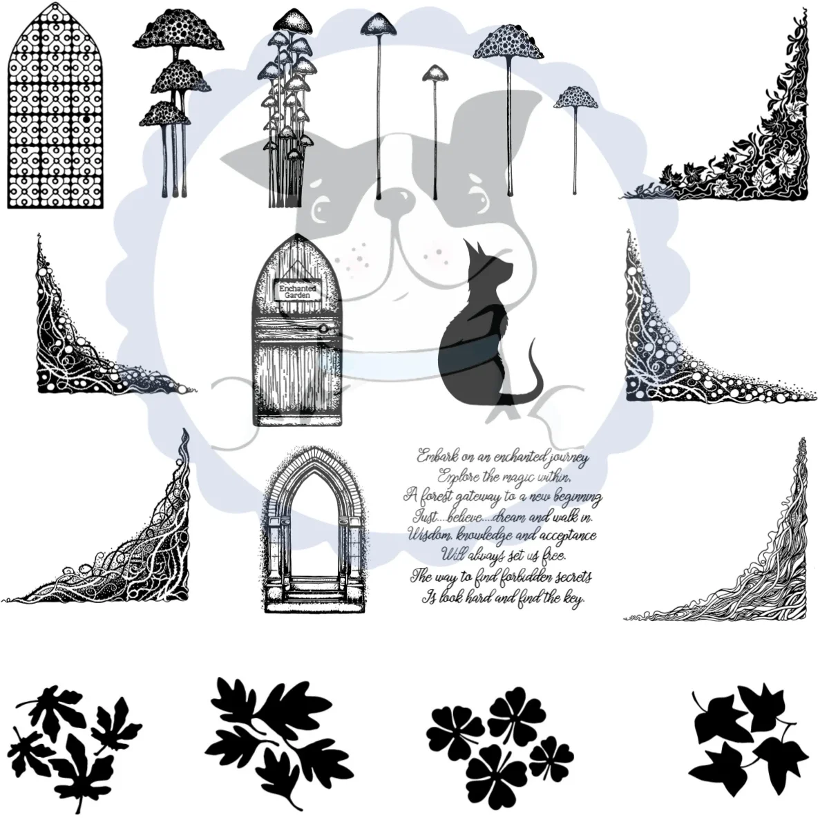 New Mushroom Cat Flowers Clear Stamps DIY Scrapbook Embossed Handcraft Paper Card Album Craft Template Supplies Decoration
