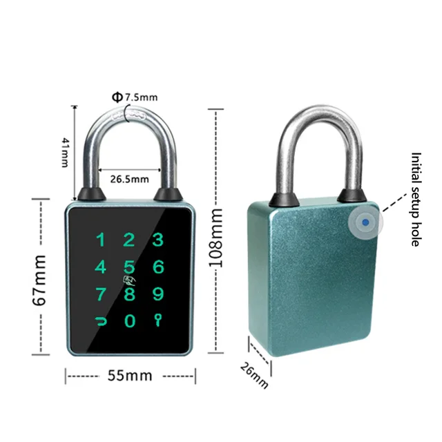 TUYA/TTLOCK APP Fingerprint Padlock Keyless Drawer Safety Lock Aluminum Alloy IP65 Waterproof for Cabinet Backpack 6
