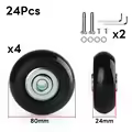 80mm-24mm-4 Wheels