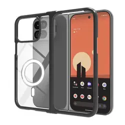 Custodia per telefono in acrilico trasparente, magnetica e resistente agli urti, design semplice