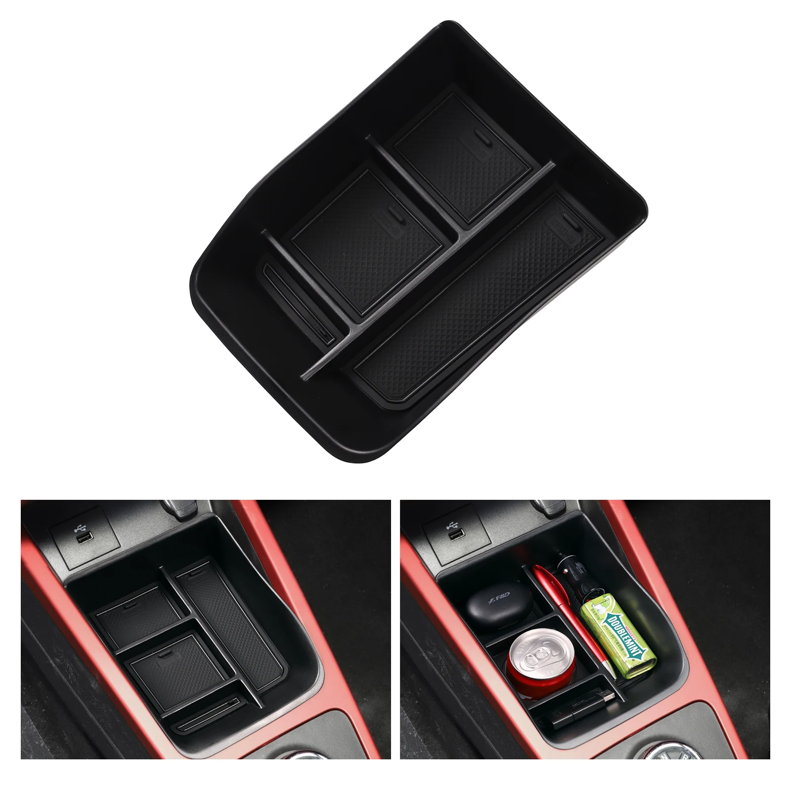 for Dacia Spring Center Console Storage Box Central Armrest Tray Cup Holder  Car Accessories Organizer Tidying