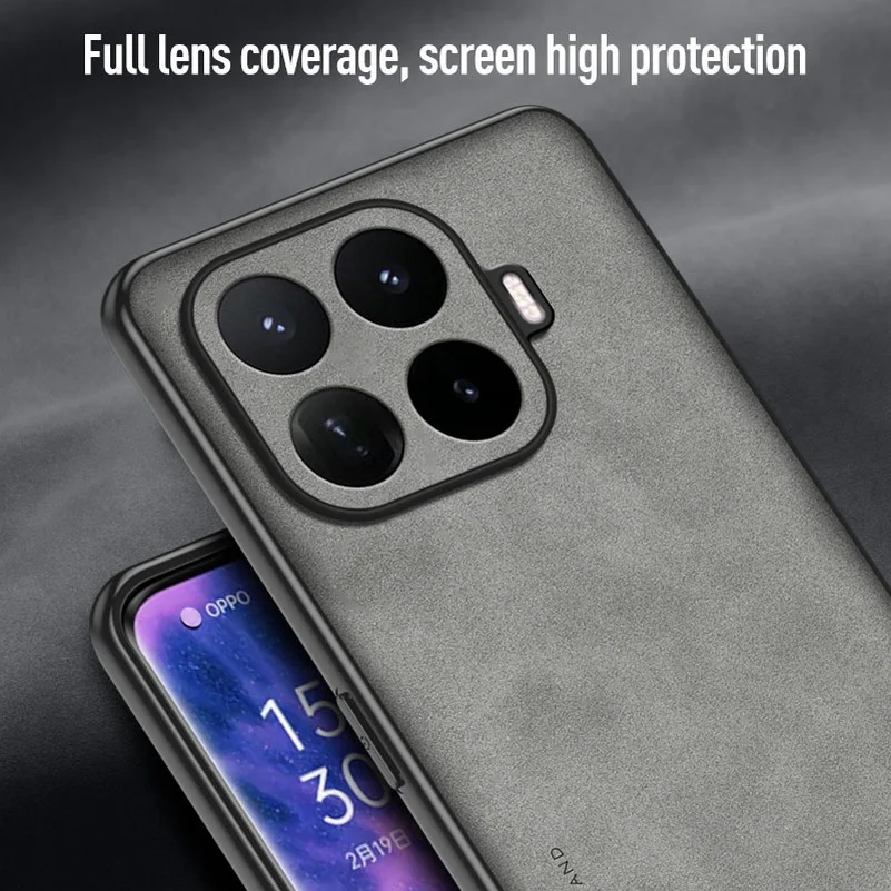 Elegant Plain Leather Suede Phone Case