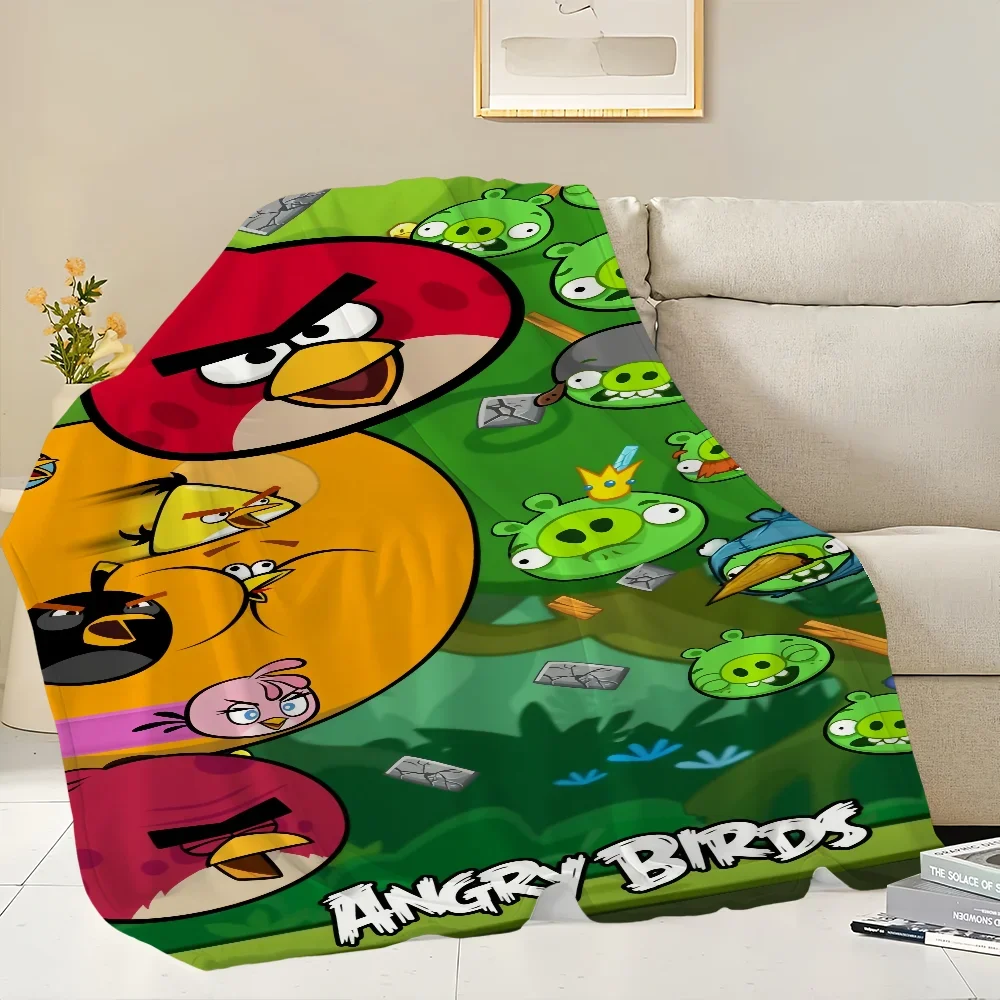 Game A-Angry-S Cartoon B-Birds Funny skicomfort warm Soft Baby blanket suitable Home Blanket for Home Office Daily Use Cover 4