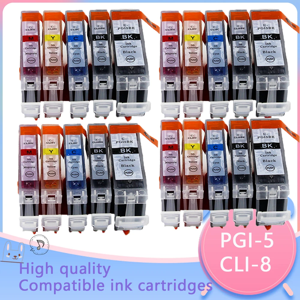 Koala - 20 Cartuchos De Tinta Compatibles Con Canon PGI-5 CLI-8 PGI5 CLI8 Para Canon