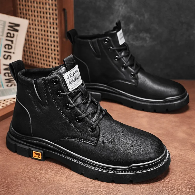 

Men's Chukka Boots Waterproof Leather Casual Lace Up Ankle Oxford Boots Daily Dress Shoes for Men