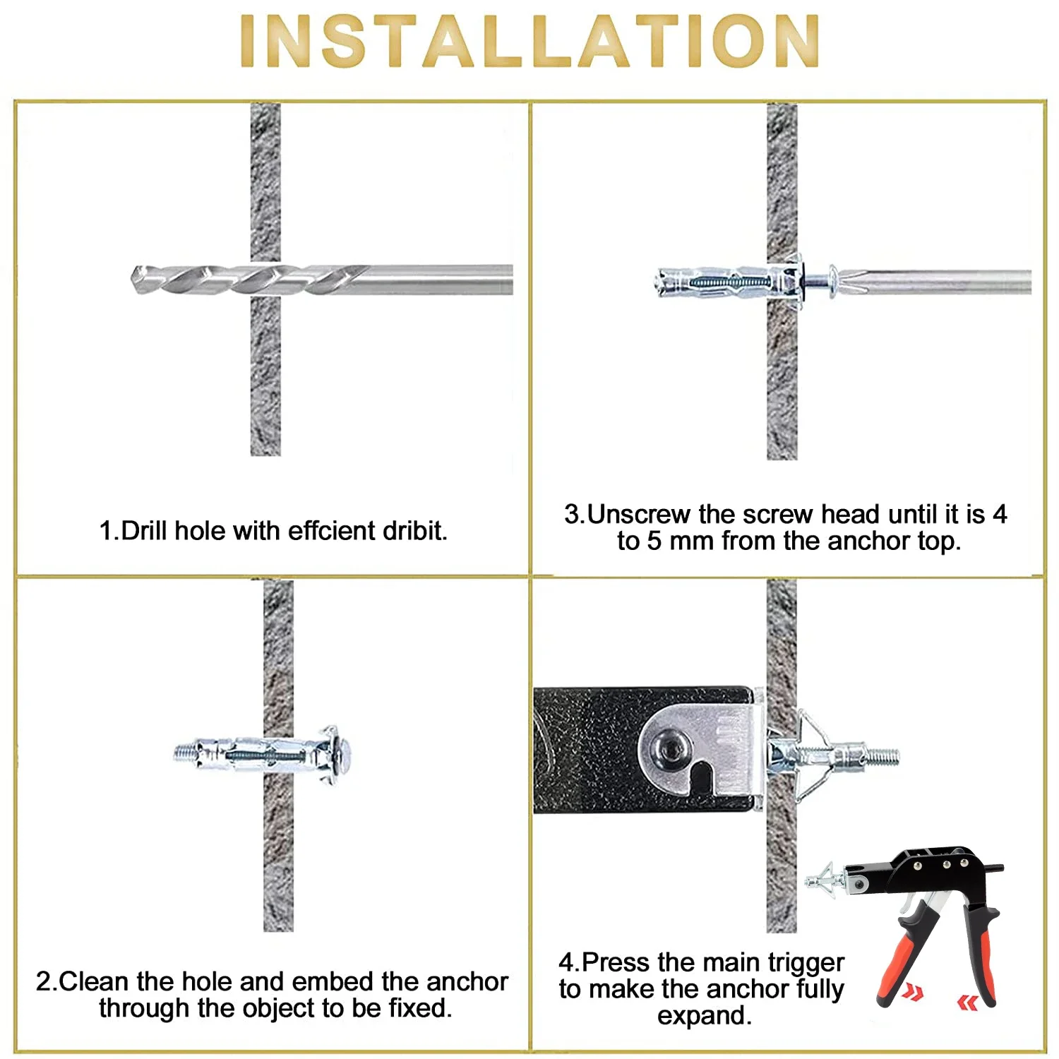 Hollow Drive Wall Anchor Screws Gun Heavy Duty Metal Tool Hollow Wall Anchors Gun Plasterboard Fixing Cheville Molly Bolt hollow wall anchor gun hollow wall anchor set drywall anchor drywall anchor kit