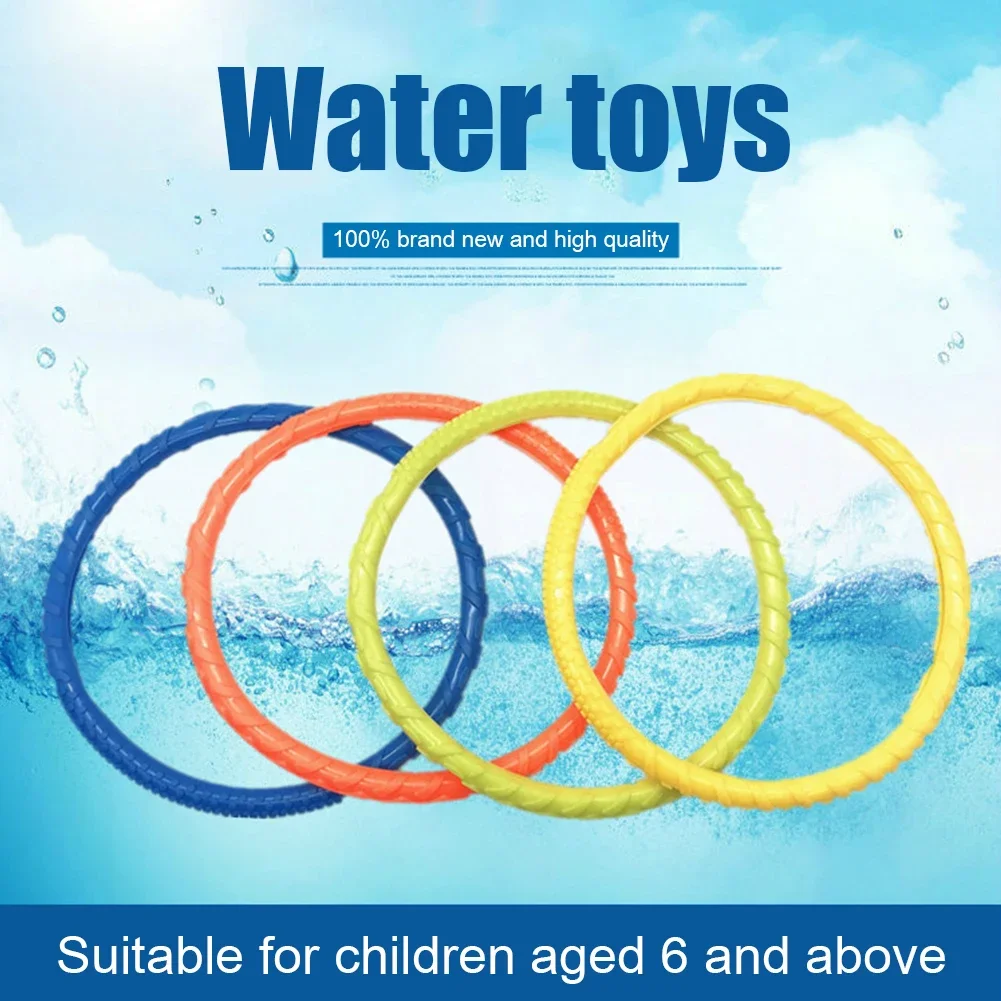 4pcs Portable Throwing Diving Toy Underwater Training Kids Summer Diving Rings Water Toy Beach Pool Accessories
