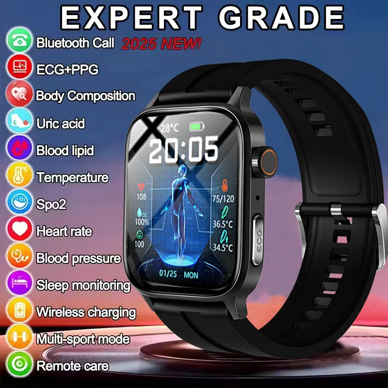 2026 Health SmartWatch ECG+PPG Heart Rate Blood Oxygen Blood Pressure Monitoring NFC Bluetooth Call Motion Trajectory Smartwatch 1