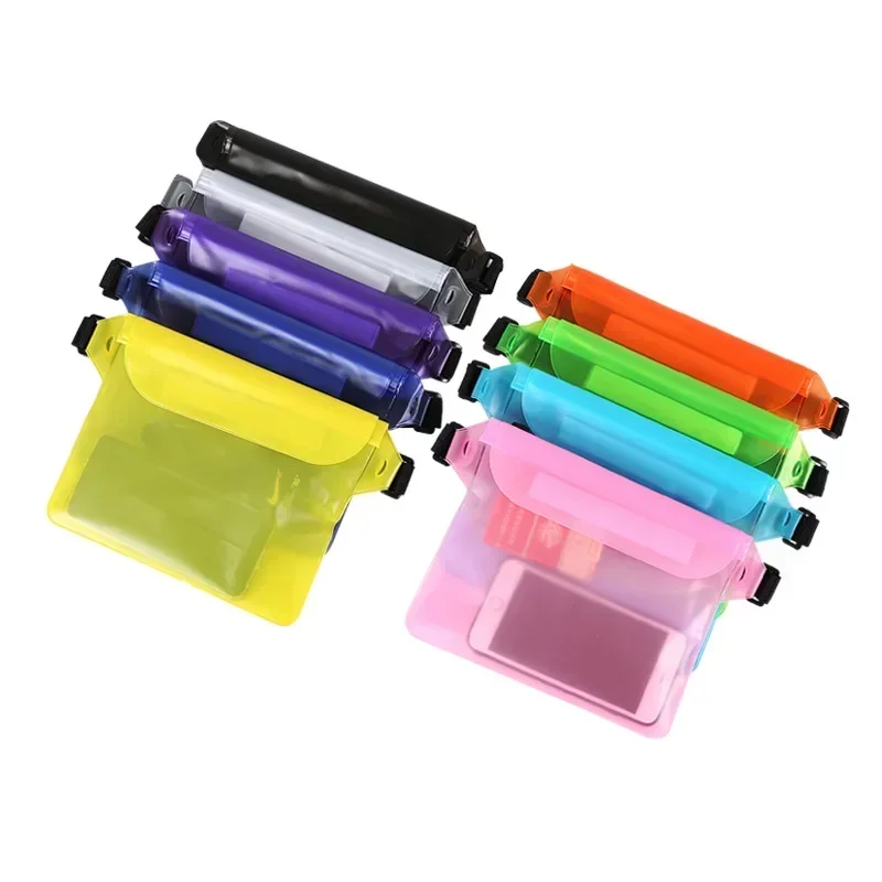 

Outdoor Drifting Beach Water Splashing Festival Phone Waterproof Bag New Three Layer Sealed PVC Storage Waterproof Waist Bag
