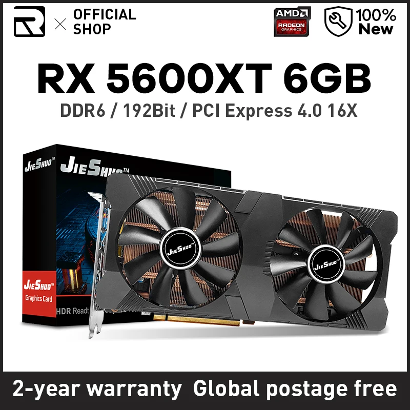  JIEHUO AMD RX 5600XT 6G Graphics Cards Radeon RX 5600 XT 6GB DDR6 Support Desktop Computer GAMING GPU 
