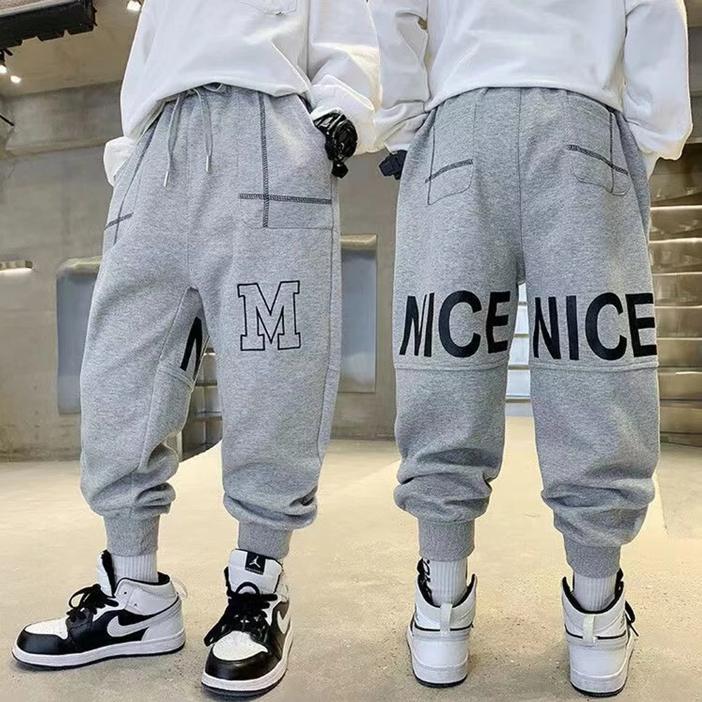 

Boys Pants Kids Thicken Fleece Pant Teenagers Casual Velvet Warm Sport Trousers Winter 3 To 14Yrs Children's Thicken Clothing