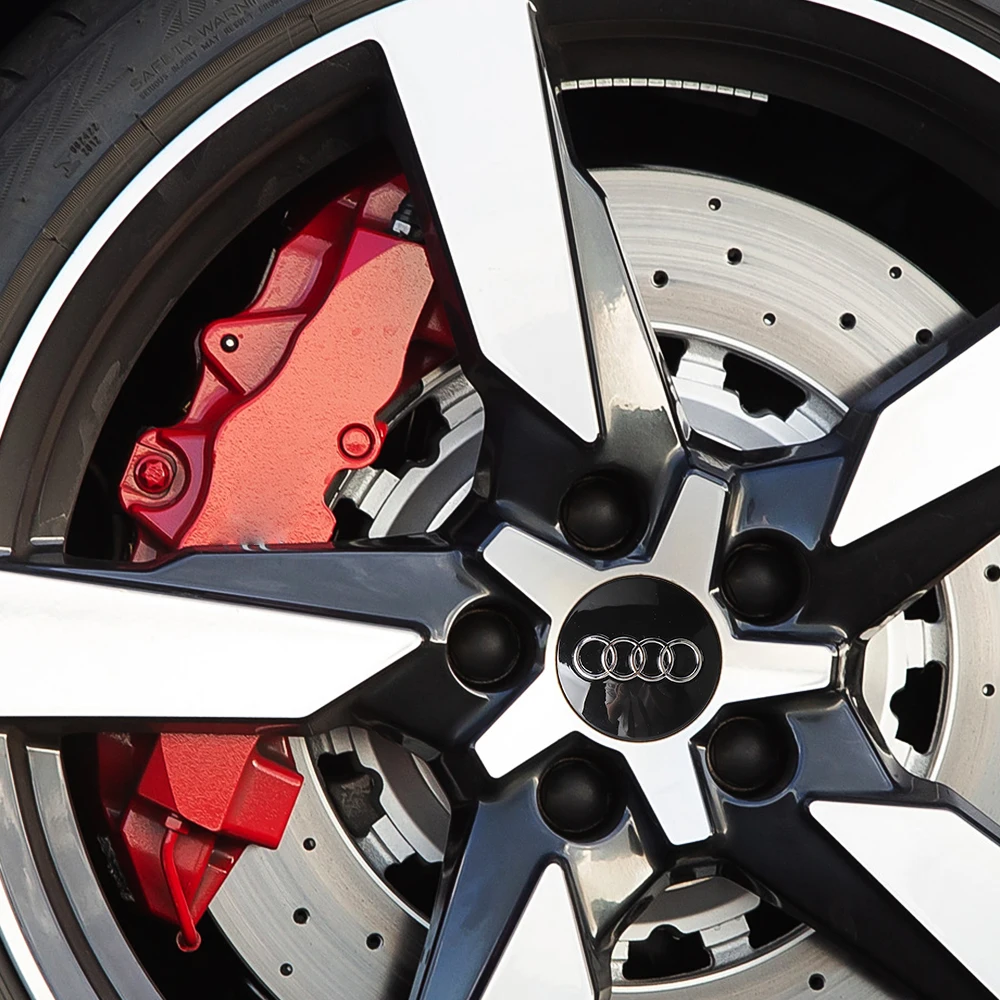 Premium Car Wheel Center Cap Hub Covers - Set of 4, 61/133mm, Reflective Badge Design
