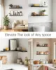 BAYKA Floating Shelves for Wall, 22.5" Wall Mounted Rustic Wood Shelves for Bathroom, Bedroom, Living Room, Kitchen, Office 5
