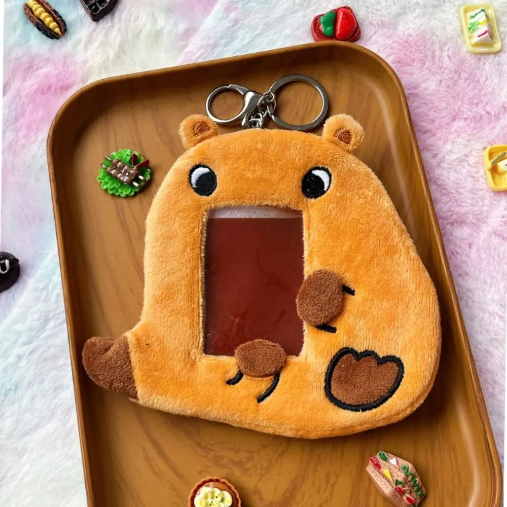 Bag Pendant Capybara Plush Photocard Holder Soft INS Cartoon Photocard Cover Korean Style Animal Bus Card Holder Girl/Lady