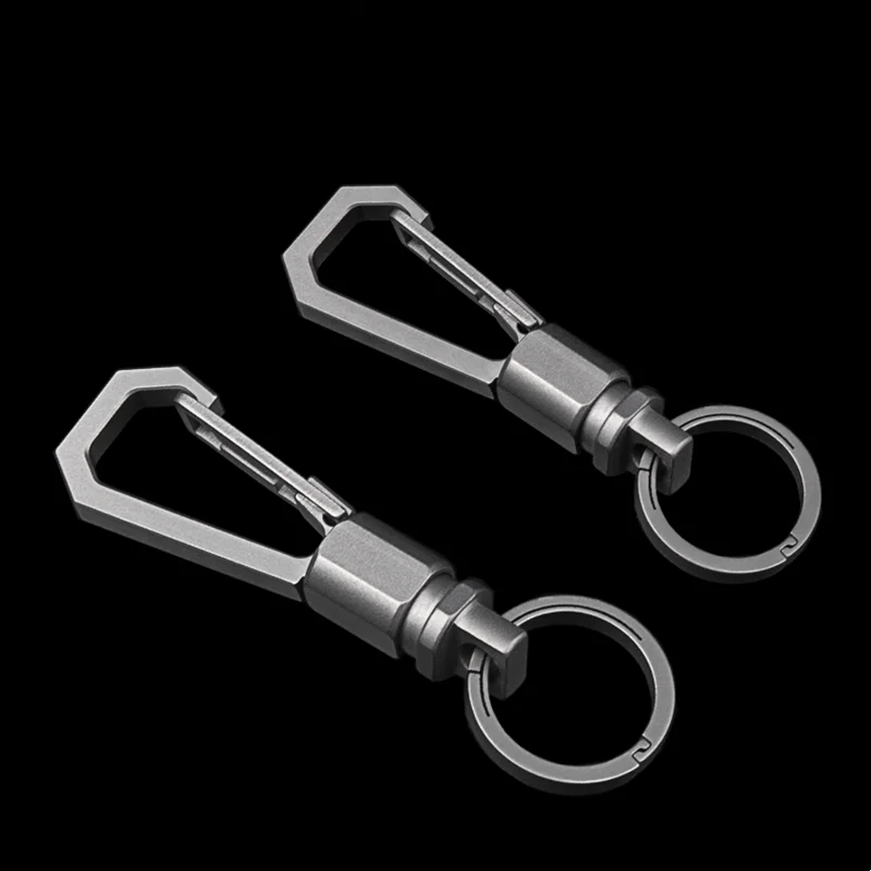 

Titanium Alloy Key Ring Rotate Quick Release Type Belt Buckle Outdoor Tool EDC