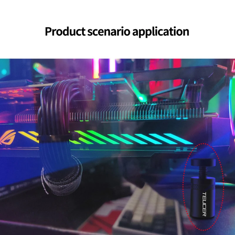 Graphics Card Holder GPU Bracket TEUCER VC15 Graphics Card Holder Steady Adjustable Telescopic Rotary Screw Aluminum Alloy Support Vertical GPU Bracket