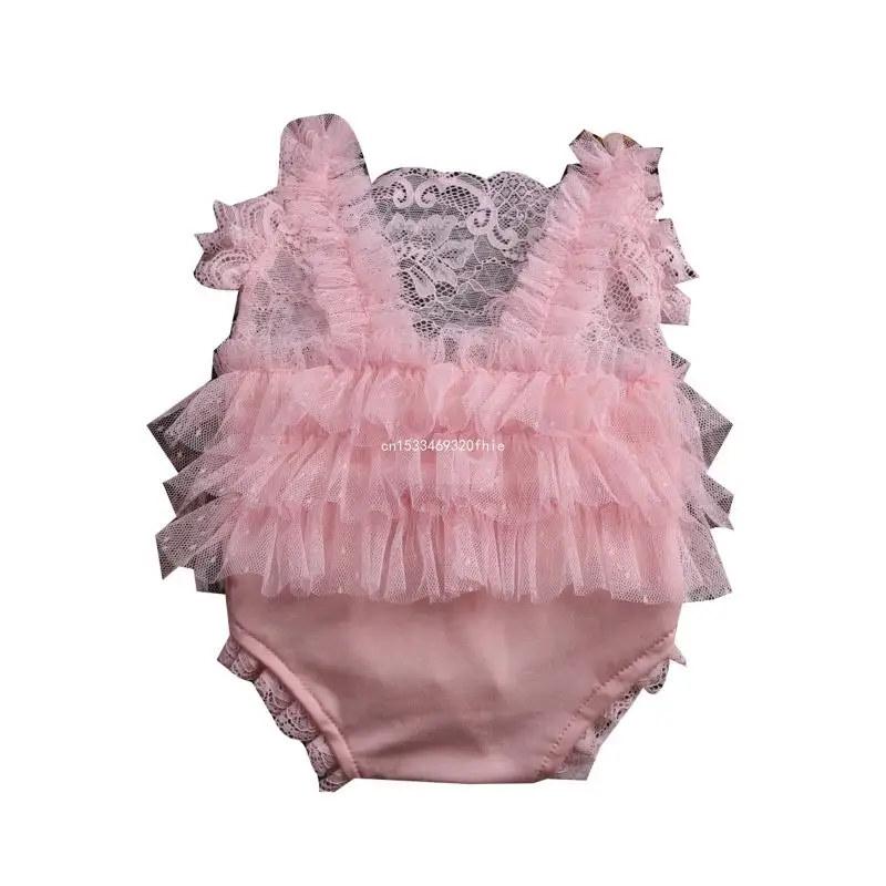 

Newborn Photography Props Outfits Baby Lace Romper Infants Photo Shooting Bodysuit Shower Gift