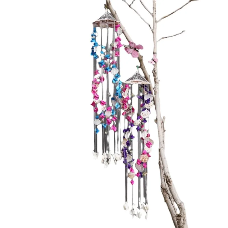 Colorful Shell Exquisite Japanese Style Double Dragon White Color Wind Chimes Fashion Ornament 5