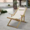 Folding Fully-Assembled Adjustable Solid Wood Sling Patio Outdoor Chair Natural Frame/Natural Canvs 2