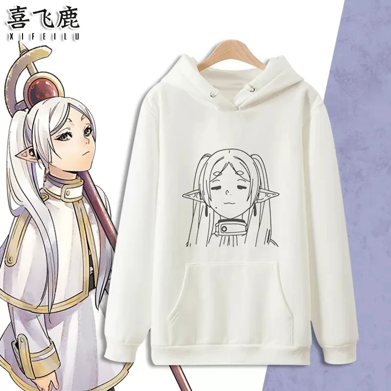 

Anime Frieren at the Funeral Frieren Hooded Hoodie Sweatshirt Coat Cosplay Costume Men Women Loose Pullover Tops