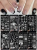 Snowflake Christmas Nail Stamping Plates Love Leaves Hat Design Printing Plates Nails Art Stencil Stamp Tools Nails Decoration 1
