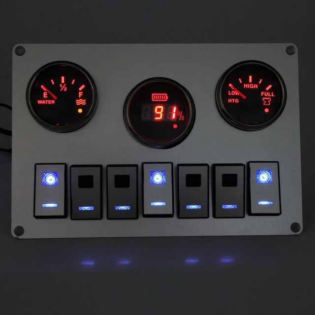 Panneau d'interrupteur à bascule LED étanche, disjoncteurs de panneau,  interrupteur à bascule de bateau, panneau de commande adapté pour voiture,  bateau automatique, marine, 12V, 6 boutons - AliExpress