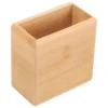 Wall Mount Remote Control Holder Rack Wooden Storage Box Self Adhesive Case Bamboo Ac Controller Stand Remote Shelf Home Storage 5