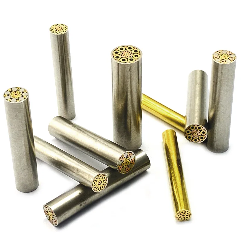5/6/8mm Mosaic Pin Rivets for Knife Handle Patch Screw Brass Mosaics Rivets Nail Steel Tube Slingshot Patch Rivet Length 30mm