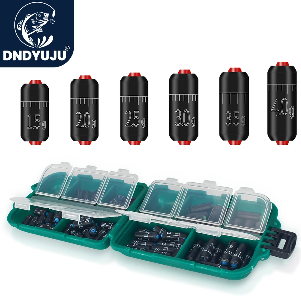 Dndyuju 25-130 Stks/doos Lood Zinklood Visserij Liniaal Loodset Snel Vervangen 1.5G-5.0G Gewicht Zinkers Vissen Accessoires Pak Pesca