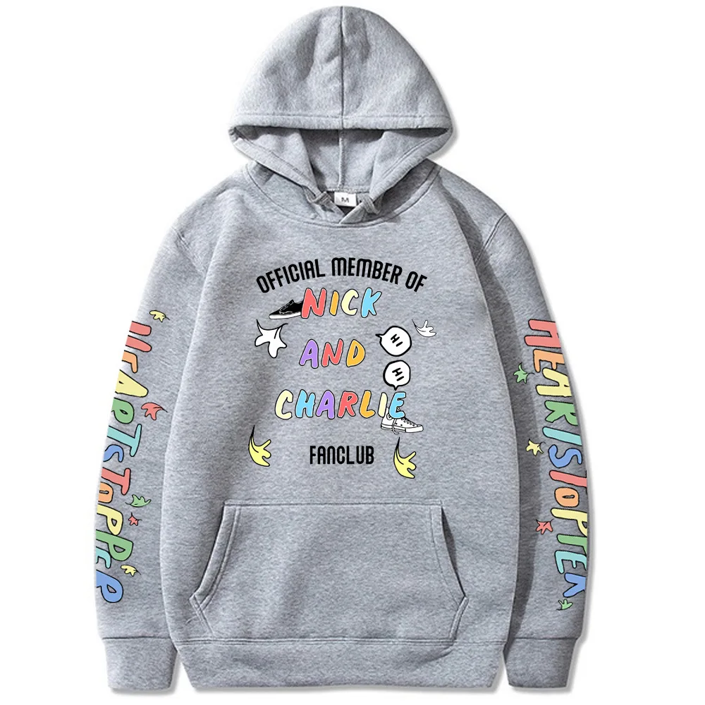 Nick And Charlie Heartstopper Jacket Loose Hoodie Men's British Drama Long Sleeve Printed Sweatshirt Fresh Sweet Style Polyester