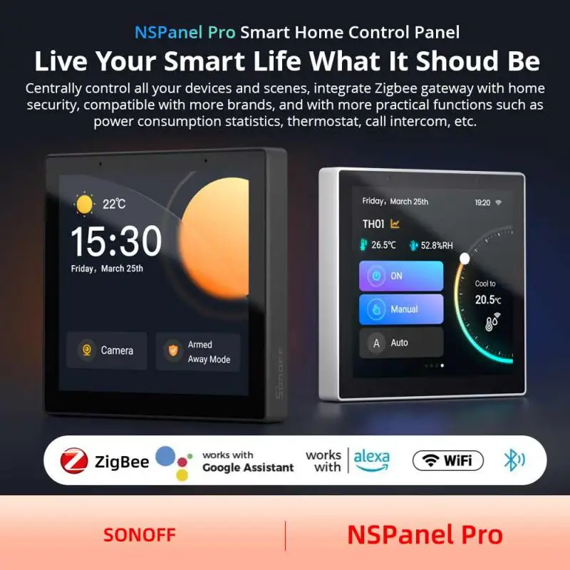 

SONOFF NSPanel Pro Wifi Smart Thermostat Switch Camera Display Zigbee 3.0 Gateway 3 In 1 Smart Scene Wall Switch Via Alexa ZHA