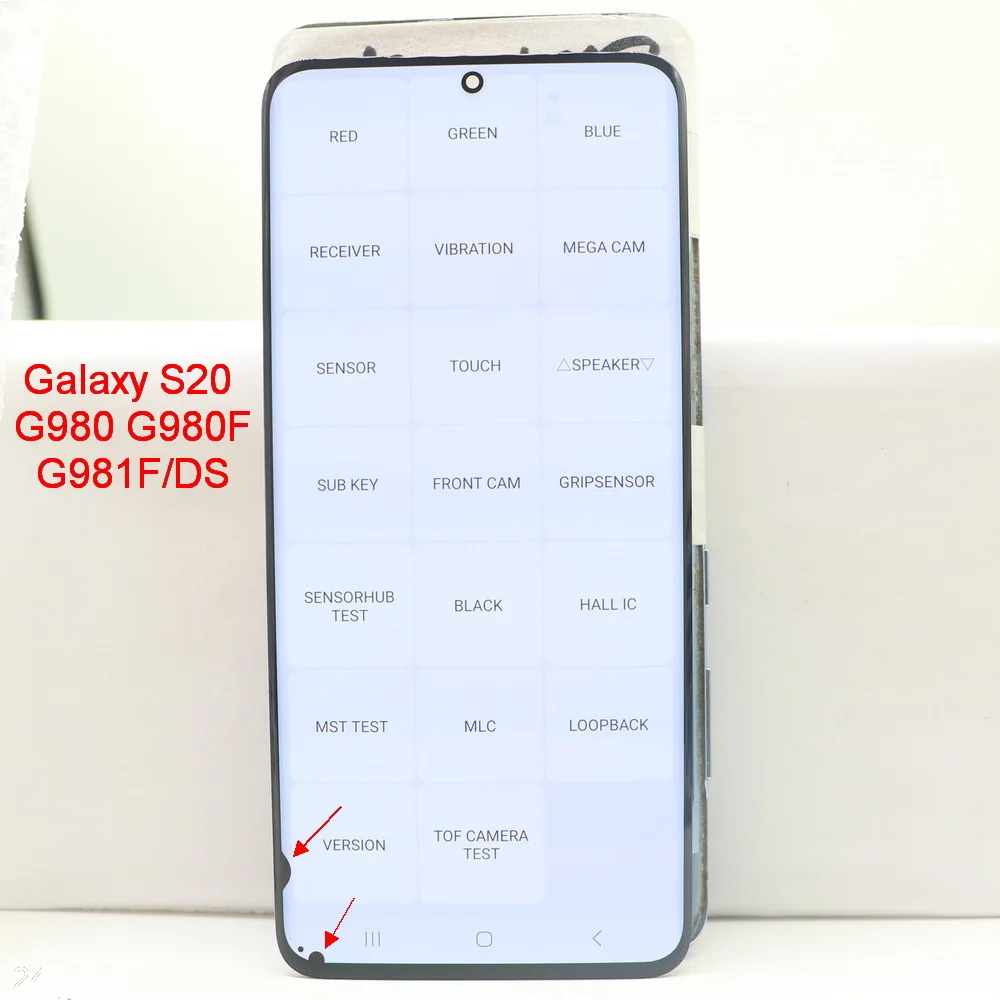 Pantalla LCD con defectos para Samsung Galaxy S20 AMOLED G980 G980F G981F/DS, reemplazo de digitalizador de pantalla táctil